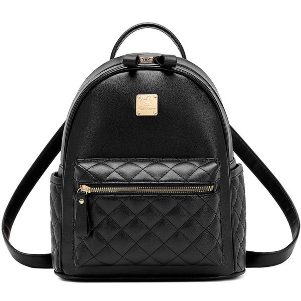 Női alkalmi ekobőr hátizsák cipzárral és zsebbel