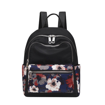 Sieviešu ikdienas eko ādas mugursoma ar rāvējslēdzēju un apdruku