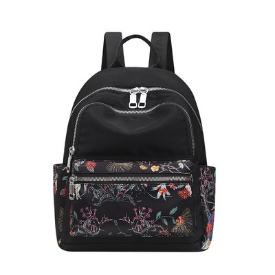 Sieviešu ikdienas eko ādas mugursoma ar rāvējslēdzēju un apdruku