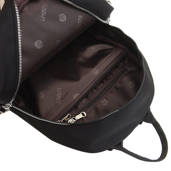 Sieviešu ikdienas eko ādas mugursoma ar rāvējslēdzēju un apdruku