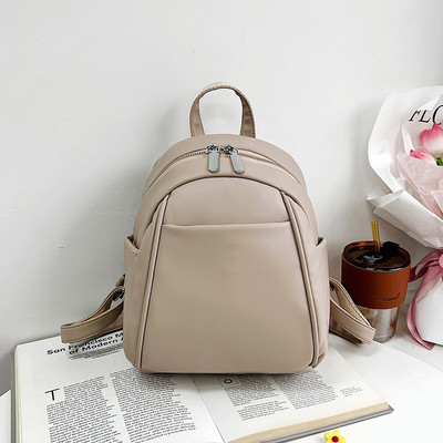 Sieviešu maza eko ādas mugursoma ar rāvējslēdzēju un kabatu