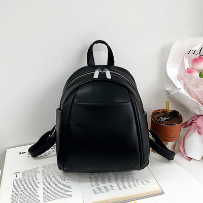 Sieviešu maza eko ādas mugursoma ar rāvējslēdzēju un kabatu