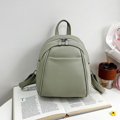 Sieviešu maza eko ādas mugursoma ar rāvējslēdzēju un kabatu