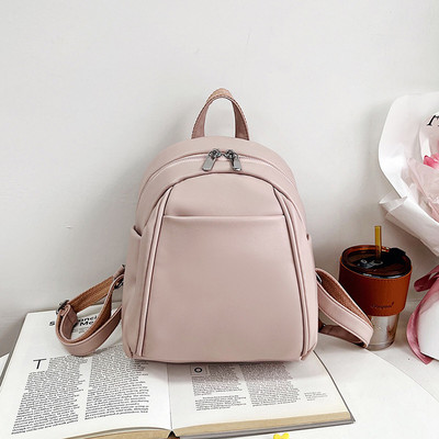 Sieviešu maza eko ādas mugursoma ar rāvējslēdzēju un kabatu