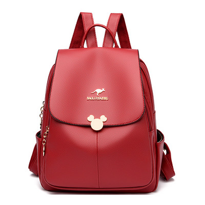 Sieviešu ādas mugursoma - ar metāla aizdari