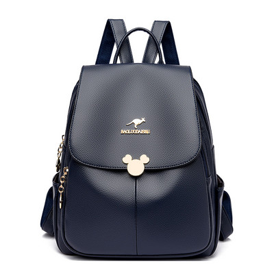 Sieviešu ādas mugursoma - ar metāla aizdari