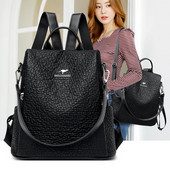 Ikdienas ādas mugursoma ar metāla elementu sievietēm