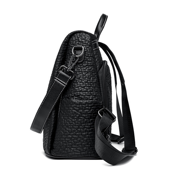 Ikdienas ādas mugursoma ar metāla elementu sievietēm