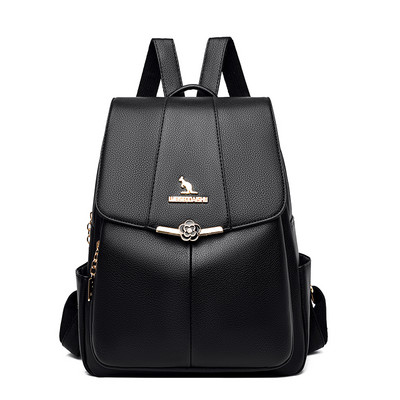 Modes eko ādas mugursoma ar metāla elementu sievietēm