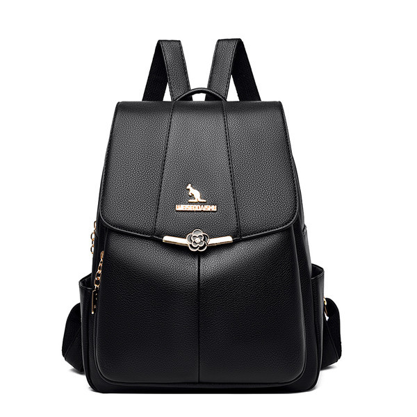 Modes eko ādas mugursoma ar metāla elementu sievietēm