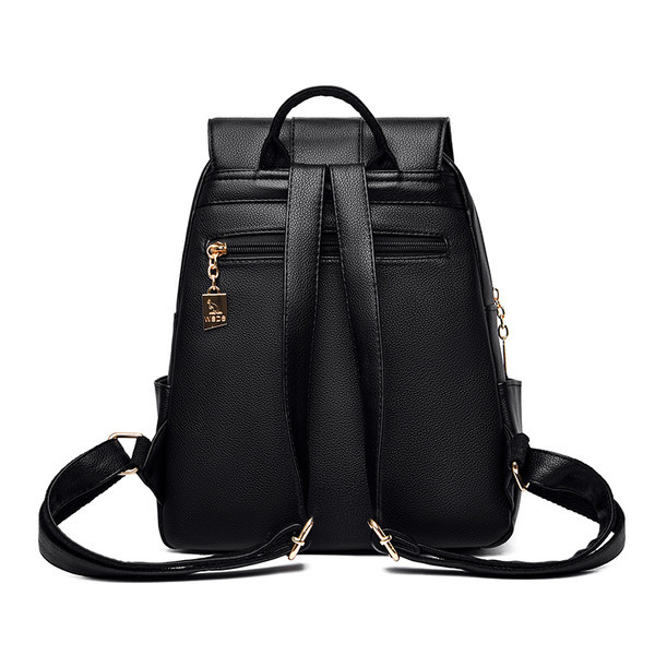 Modes eko ādas mugursoma ar metāla elementu sievietēm