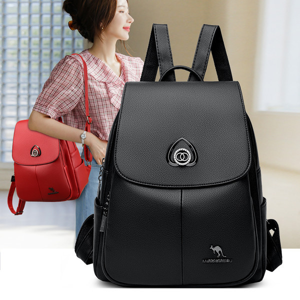 Sieviešu eko ādas mugursomas ikdienas modelis