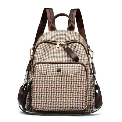 Sieviešu eko ādas mugursoma ar apdruku un priekšējo kabatu ar rāvējslēdzēju