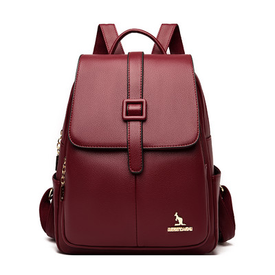 Sieviešu mugursoma ar lielu kabatu un rāvējslēdzēju