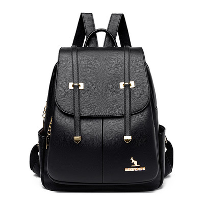 Ikdienas sieviešu eko ādas mugursoma ar metāla elementu