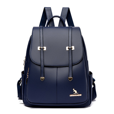 Ikdienas sieviešu eko ādas mugursoma ar metāla elementu