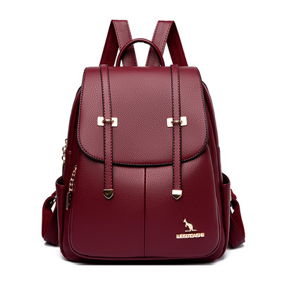 Ikdienas sieviešu eko ādas mugursoma ar metāla elementu