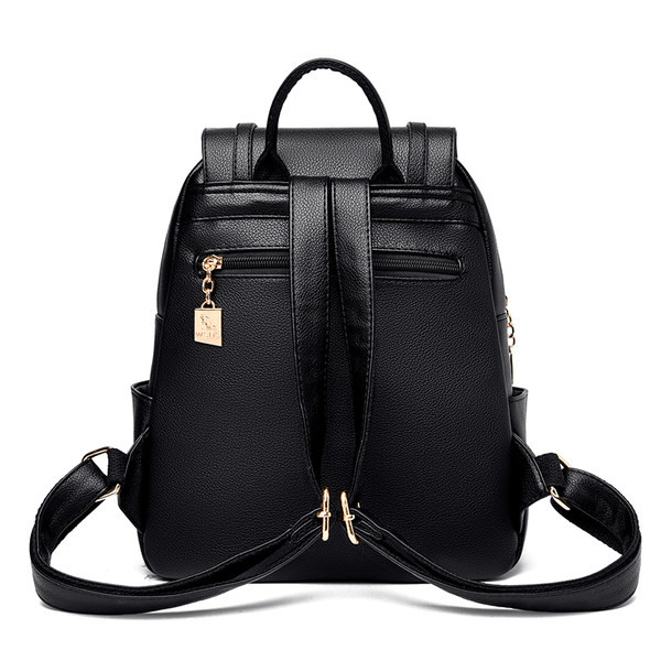 Ikdienas sieviešu eko ādas mugursoma ar metāla elementu