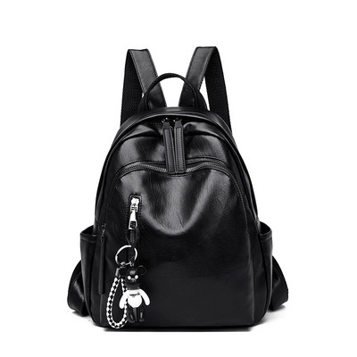 Tīra sieviešu mugursoma ar atslēgu piekariņu