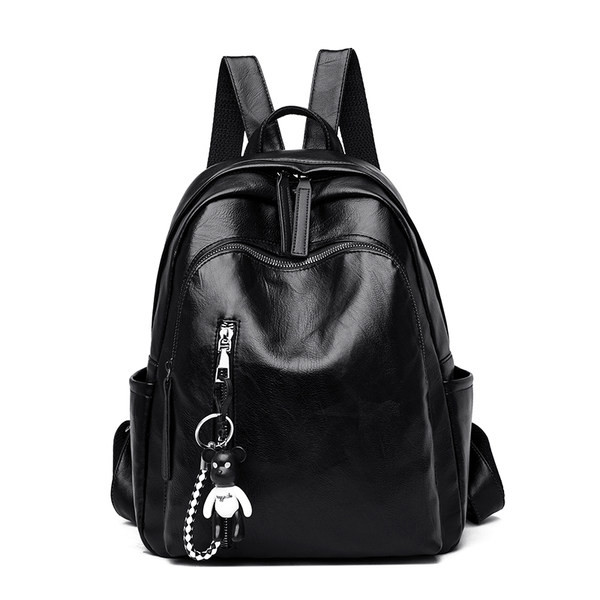 Tīra sieviešu mugursoma ar atslēgu piekariņu