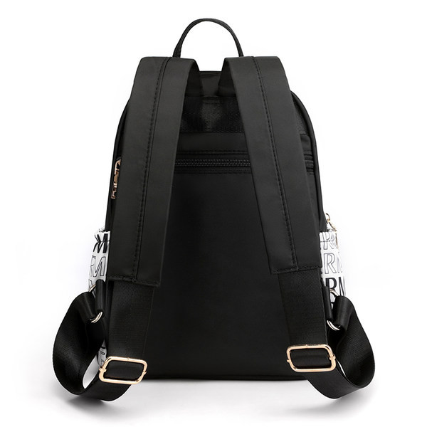 Sieviešu tekstila mugursoma ar ārējo kabatu