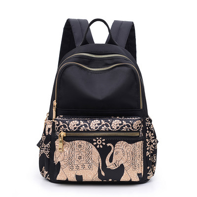 Sieviešu mugursoma - ar ziedu motīviem