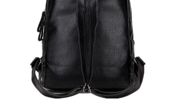 Sieviešu eko ādas mugursoma ar divām ārējām kabatām