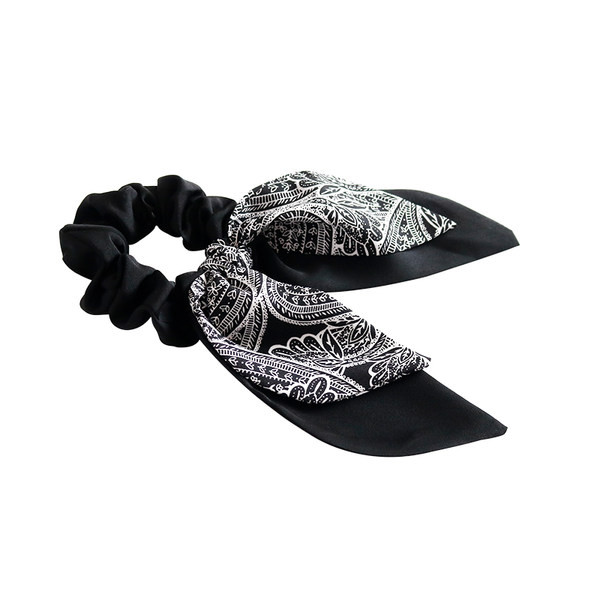 Дамски ластик за коса в черен и бежов цвят