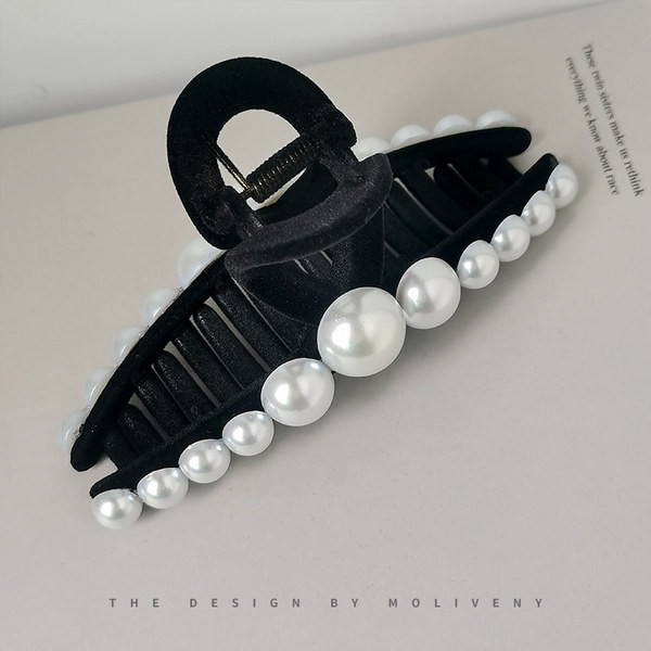 Дамска ежедневна шнола за коса с перли