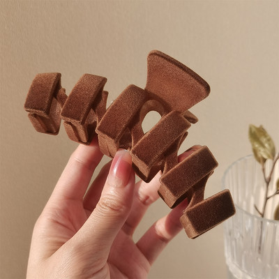 Дамска ежедневна щипка за коса от еко велур