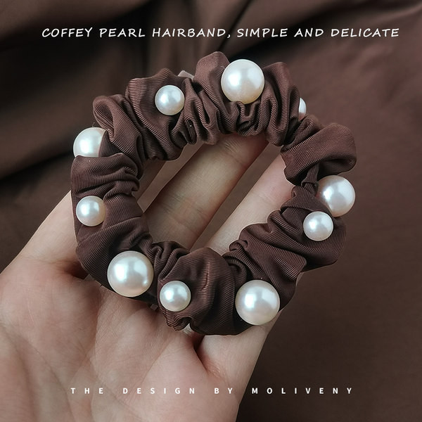 Дамски ластик за коса с декоративни перли 