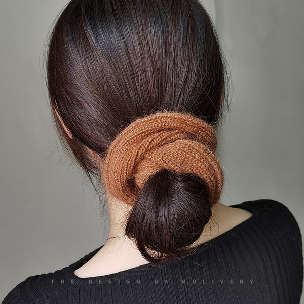 Дамски плетен ластик за коса 