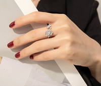 Дамски регулируем пръстен с цвете