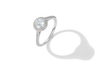 Модерен дамски пръстен с камък в сребрист цвят