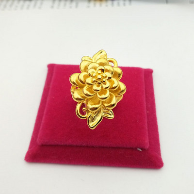 Регулируем дамски пръстен с флорален мотив