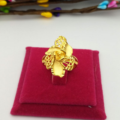 Регулируем дамски пръстен с флорален мотив