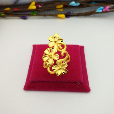 Регулируем дамски пръстен с флорален мотив