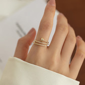 Нов модел дамски регулируем пръстен с камъни