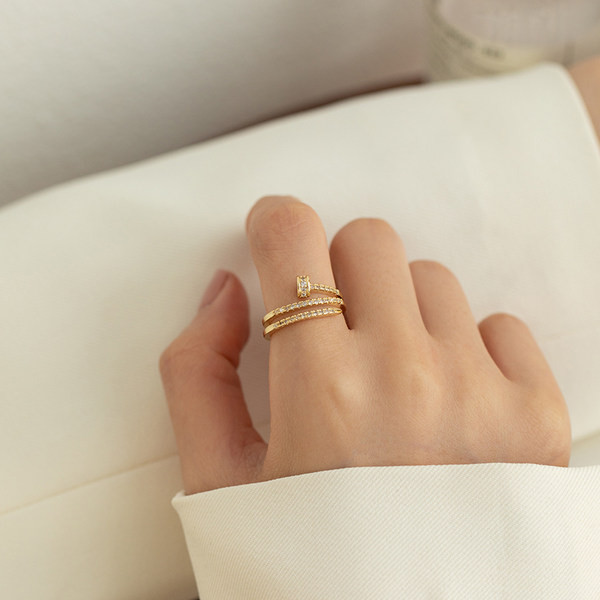 Нов модел дамски регулируем пръстен с камъни