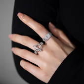 Модерен дамски регулируем пръстен с камъни