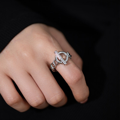 Модерен дамски регулируем пръстен с камъни