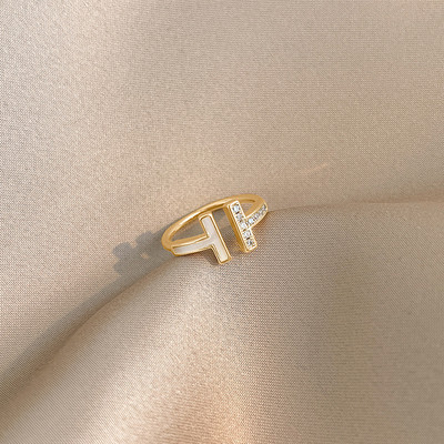 Дамски отворен пръстен с камъни