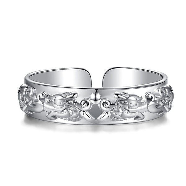 Регулируем пръстен в сребрист цвят за жени