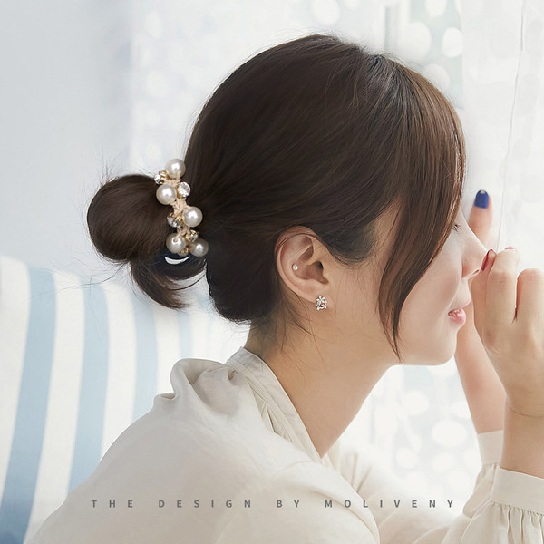 Дамски ластик за коса с перли и камъни