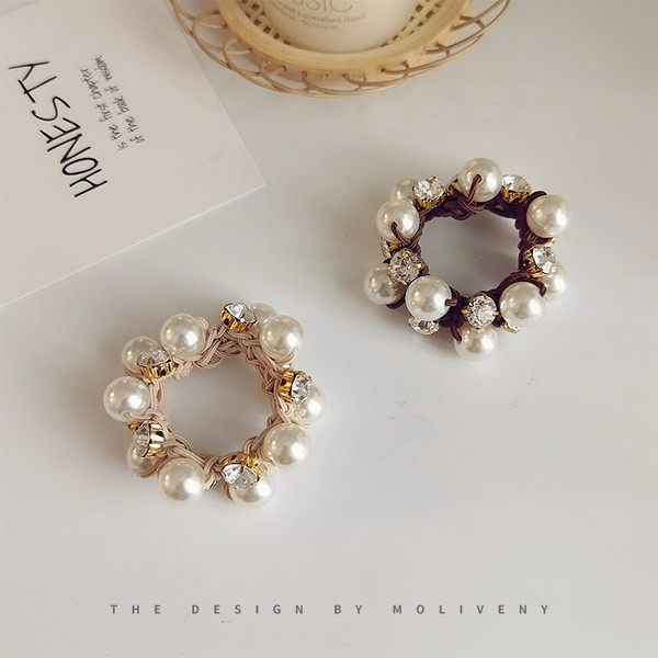 Дамски ластик за коса с перли и камъни