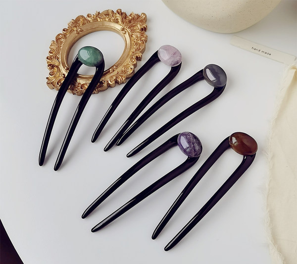 Дамски аксесоар за коса с камък