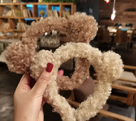 Зимна плюшена диадема с уши