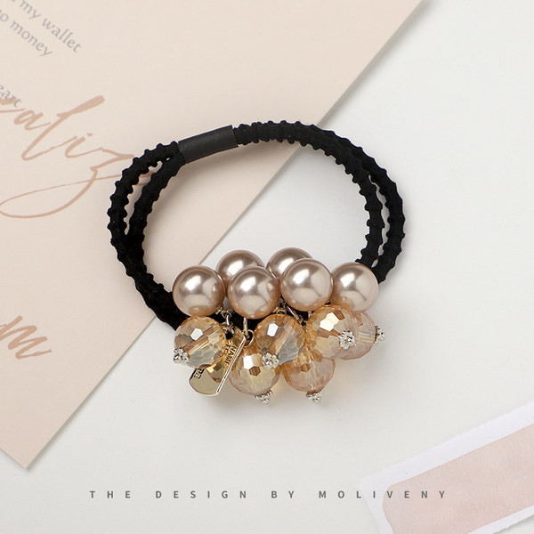 Дамски ластик - за коса с перли