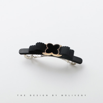 Дамска щипка за коса с принт детелина 