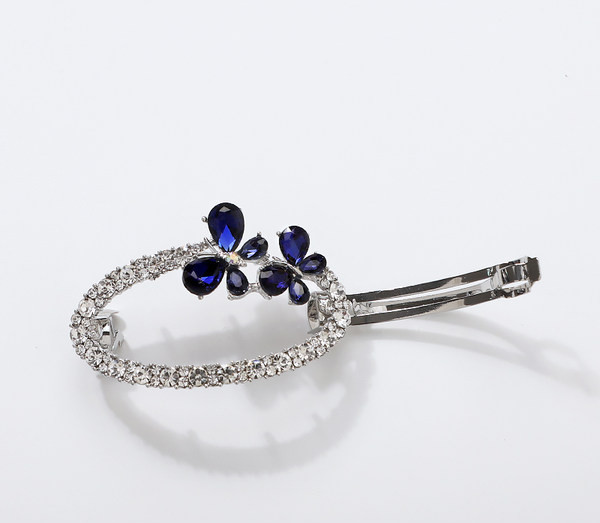 Дамска щипка за коса в два цвята - с камъни